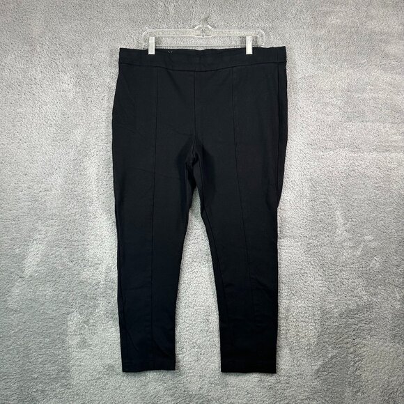 Anne Klein Womens Size XXL Tregging Skinny Pants Black Tapered Leg Pull On - Picture 1 of 11